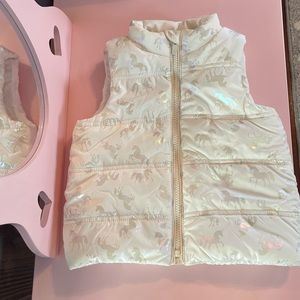 Gap White Iridescent Unicorn Vest
